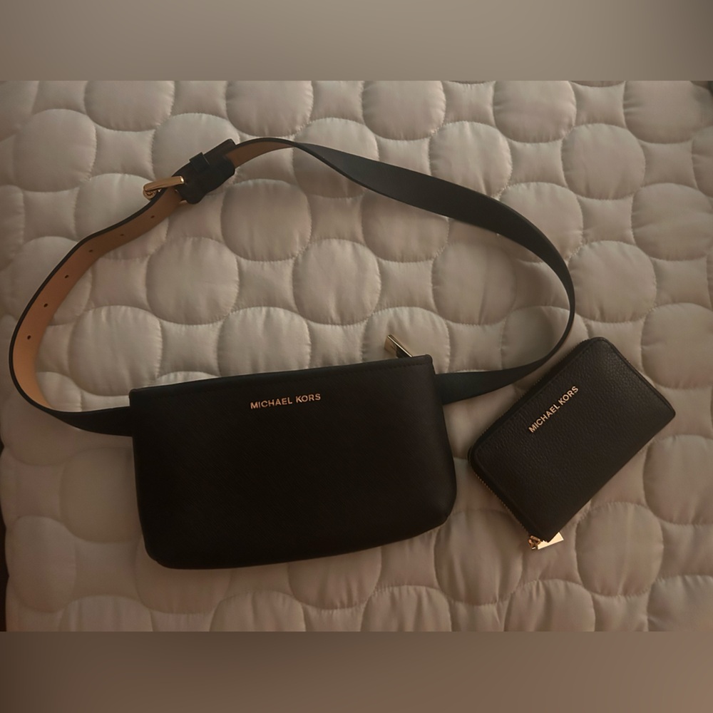 Michael Kors Elegant Black Bag and Wallet Duo